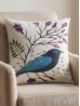 Double Sided Bird Print Cushion & Filler